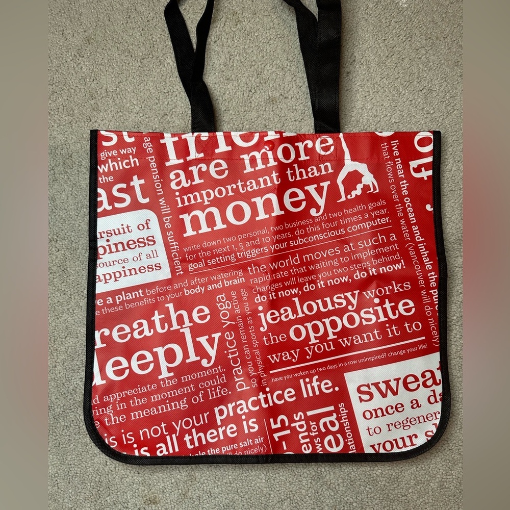 Red Lululemon large shopping bag